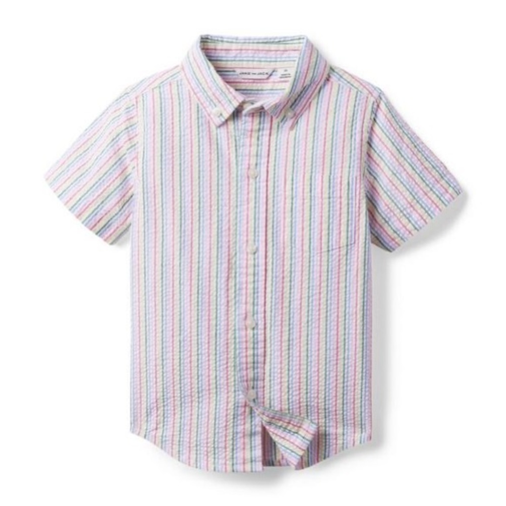JANIE AND JACK RAINBOW STRIPED SEERSUCKER SHIRT NWT